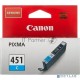 Картридж струйный CLI-451C (6524B001) для Canon PIXMA iP7240/MG6340/MG5440, Голубой, 332стр.