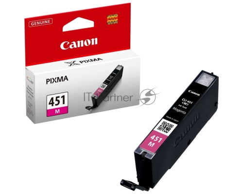 Картридж струйный CLI-451M (6525B001) для Canon PIXMA iP7240/MG6340/MG5440, Пурпурный (Magenta), 319стр.