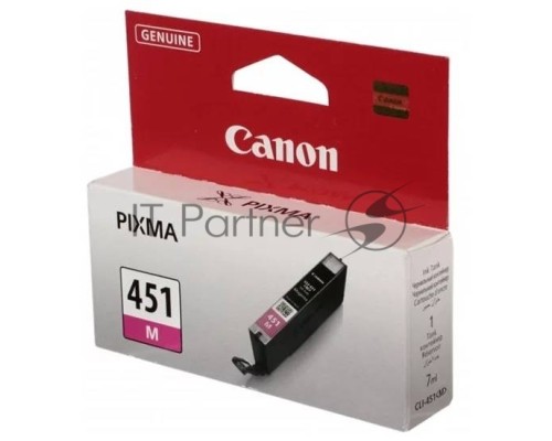Картридж струйный CLI-451M (6525B001) для Canon PIXMA iP7240/MG6340/MG5440, Пурпурный (Magenta), 319стр.