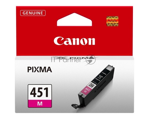 Картридж струйный CLI-451M (6525B001) для Canon PIXMA iP7240/MG6340/MG5440, Пурпурный (Magenta), 319стр.