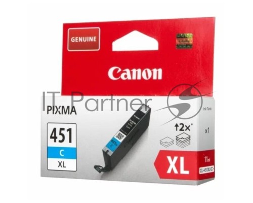 Картридж струйный CLI-451XLC (6473B001) для Canon PIXMA iP7240, MG5440, 6340,  Голубой, 665стр.