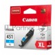 Картридж струйный CLI-451XLC (6473B001) для Canon PIXMA iP7240, MG5440, 6340,  Голубой, 665стр.