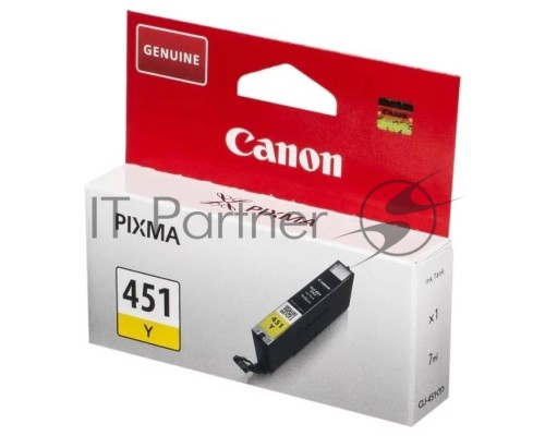 Картридж струйный CLI-451XLY (6475B001) для Canon PIXMA iP7240, MG5440, 6340, Желтый, 685стр.