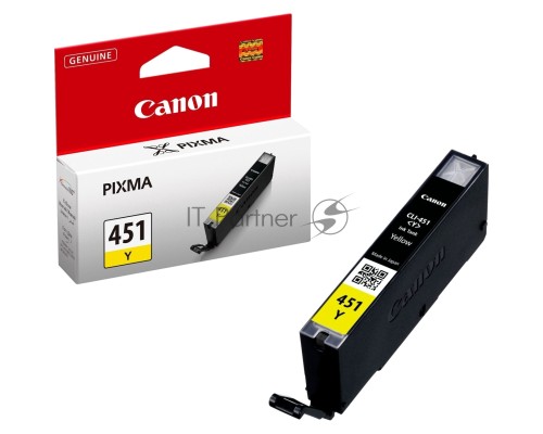 Картридж струйный CLI-451Y (6526B001) для Canon PIXMA iP7240/MG6340/MG5440, Желтый(Yellow), 344стр.