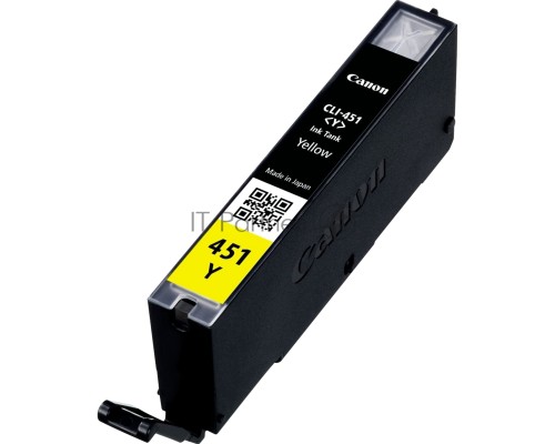 Картридж струйный CLI-451Y (6526B001) для Canon PIXMA iP7240/MG6340/MG5440, Желтый(Yellow), 344стр.