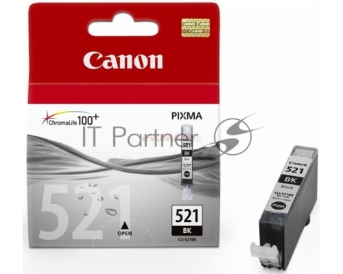 Картридж струйный CLI-521Bk (2933B004) черный (9 мл.) для Canon Pixma iP3600, 4600, MP540 ,MP620, MP630, MP980