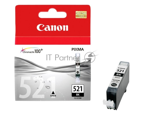 Картридж струйный CLI-521Bk (2933B004) черный (9 мл.) для Canon Pixma iP3600, 4600, MP540 ,MP620, MP630, MP980