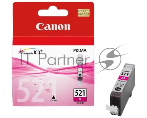 Картридж струйный CLI-521M (2935B004) пурпурный (520 стр.) для Canon Pixma iP3600, 4600, MP540 ,MP620, MP630, MP980