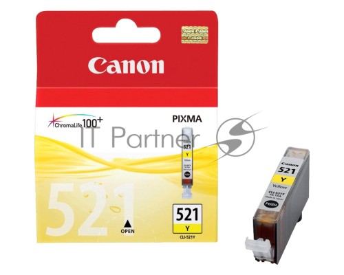 Картридж струйный CLI-521Y (2936B004) желтый (520 стр.) для Canon PIXMA iP3600/4600/MP540/620