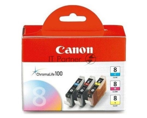 Картридж струйный Canon CLI-8C/M/Y 0621B029 голубой/пурпурный/желтый (420 стр.)  для Canon Pixma iP6600D/iP4200/5200