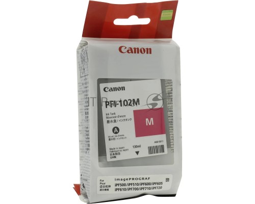 Картридж струйный Canon PFI-102M (0897B001) пурпурный (130 мл.) для Canon imagePROGRAF iPF605, iPF610., iPF650, iPF655, iPF710, iPF755, LP17, iPF510