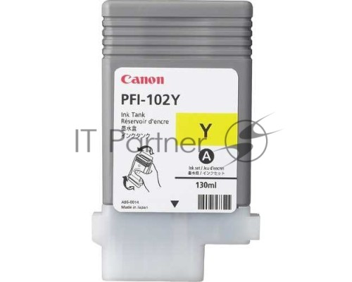 Картридж струйный Canon PFI-102Y (0898B001) желтый, 130 мл., для imagePROGRAF iPF605, iPF610., iPF650, iPF655, iPF710, iPF750, iPF755, LP17, iPF510