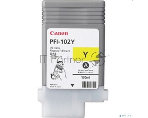 Картридж струйный Canon PFI-102Y (0898B001) желтый, 130 мл., для imagePROGRAF iPF605, iPF610., iPF650, iPF655, iPF710, iPF750, iPF755, LP17, iPF510