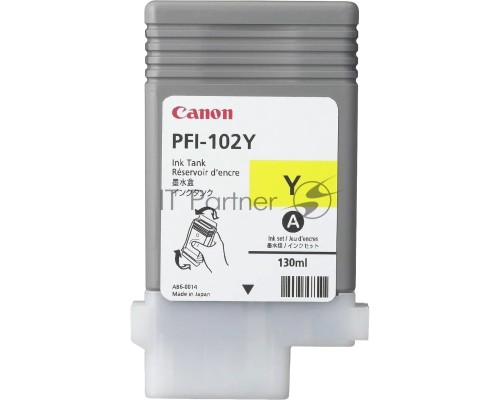 Картридж струйный Canon PFI-102Y (0898B001) желтый, 130 мл., для imagePROGRAF iPF605, iPF610., iPF650, iPF655, iPF710, iPF750, iPF755, LP17, iPF510