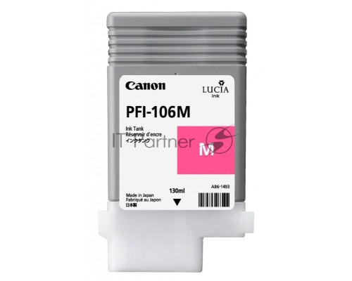 Картридж струйный Canon PFI-106 M (6623B001) пурпурный (130 мл) для Canon iPF6300S/6400/6450
