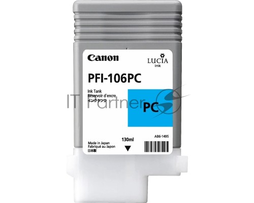 Картридж струйный Canon PFI-106 PC (6625B001) фото голубой (130 мл) для Canon iPF6300S/6400/6450