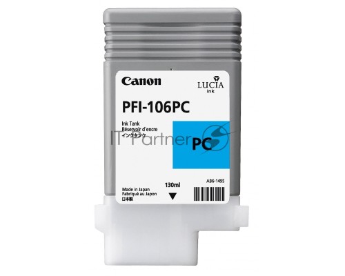 Картридж струйный Canon PFI-106 PC (6625B001) фото голубой (130 мл) для Canon iPF6300S/6400/6450