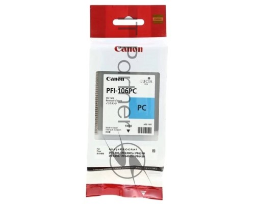 Картридж струйный Canon PFI-106 PC (6625B001) фото голубой (130 мл) для Canon iPF6300S/6400/6450