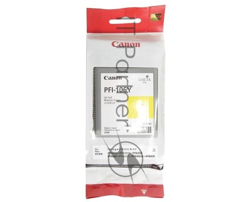 Картридж струйный Canon PFI-106 Y (6624B001) желтый (130 мл) для Canon iPF6300S/6400/6450