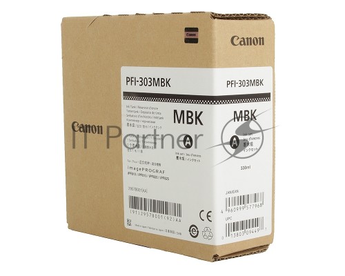 Картридж струйный Canon PFI-303 MBK черный матовый для iPF815/825 (2957B001)