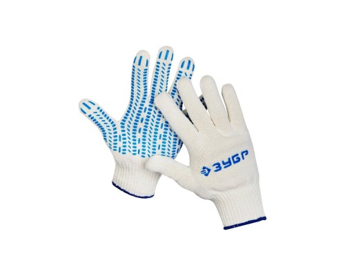 [Перчатки] Перчатки ЗУБР трикотажные, 10 класс, х/б, с защитой от скольжения, L-XL, 10пар [11390-K10]