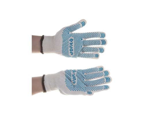 [Перчатки] ЗУБР Перчатки трикотажные, 12 класс, х/б, с защитой от скольжения, L-XL [11451-XL]