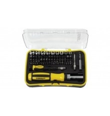 STAYER Набор: Отвертка реверсивная с эргономичной ручкой, с насадками, в пластмассовом боксе, 65 предметов [25310-H65]