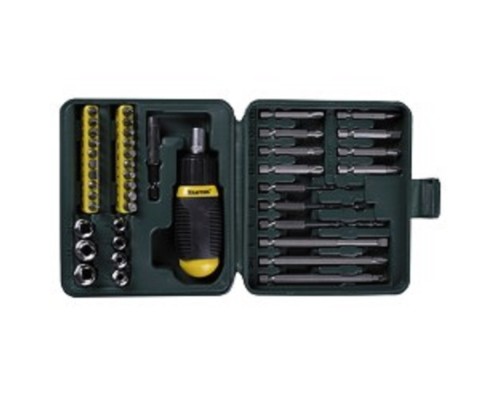 [Наборы отверток] KRAFTOOL Набор Отвертка реверсивная с битами и торцевыми головками и сверлами, 43 предмета [25556-H43]