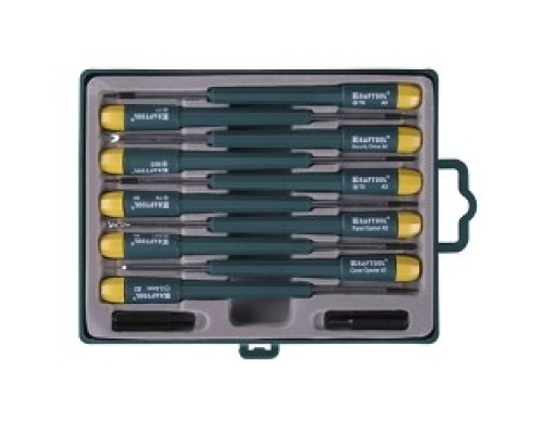 [Наборы отверток] KRAFTOOL (25616-H12) Набор X-Telecom Набор отверток для точных работ и телекоммуникационного оборудования 12 предметов.