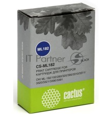 Картридж матричный Cactus CS-ML182 черный, 8мм, 1.6м, 2 400 000 знаков, для OKI ML-182/192/280/320/390