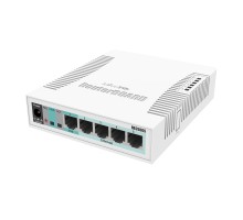 MikroTik RB260GS (CSS106-5G-1S)(r2) Коммутатор RouterBOARD 260GS 5-port Gigabit smart switch with SFP cage, SwOS, plastic case, PSU