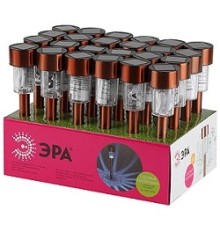 Эра Б0032594 SL-SS30-CPR ЭРА Садовый светильник на солнечной батарее, нержавеющая сталь, 