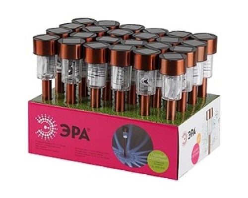 [садовые фонари] Эра Б0032594 SL-SS30-CPR ЭРА Садовый светильник на солнечной батарее, нержавеющая сталь, 