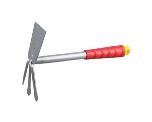 [Ручные инсктрументы для обработки почвы (Буры, Вил] Мотыжка GRINDA, прямое лезвие, 3 зубца, из углеродистой стали с коннекторной системой, 305 мм [8-421435_z01]