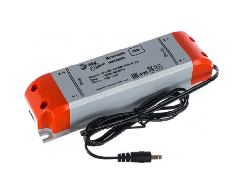 [Светодиодная лента] ЭРА C0045620 Блок питания для светодиодных модульных систем LP-LED-12-36W-IP20-P-3,5, мощность 36 Вт/м