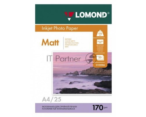Фотобумага Lomond 0102032 A4/170г/м2/25л./белый матовое/матовое для струйной печати
