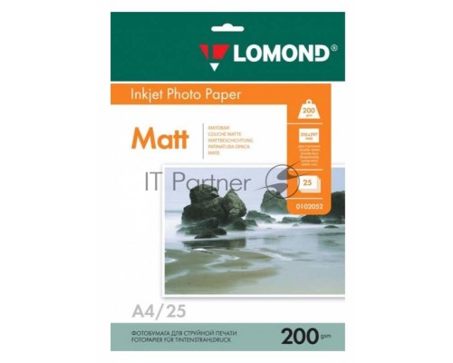 Фотобумага Lomond 0102052 A4/200г/м2/25л./белый матовое/матовое для струйной печати