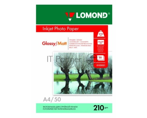 Фотобумага Lomond 0102021 A4/210г/м2/50л./белый глянцевое/матовое для струйной печати