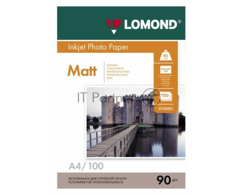 Фотобумага LOMOND Односторонняя Матовая  A4/90/100л.   