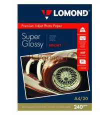 Фотобумага Lomond 1105100 A4/240г/м2/20л./белый высокоглянцевое для струйной печати