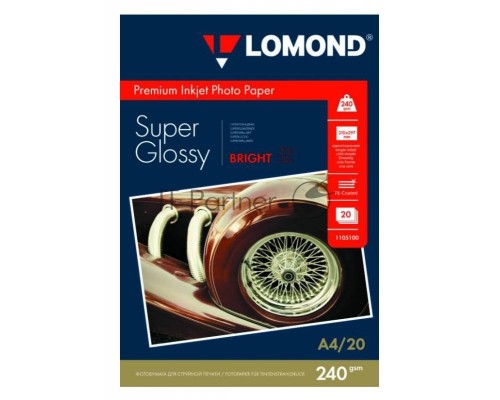 Фотобумага Lomond 1105100 A4/240г/м2/20л./белый высокоглянцевое для струйной печати