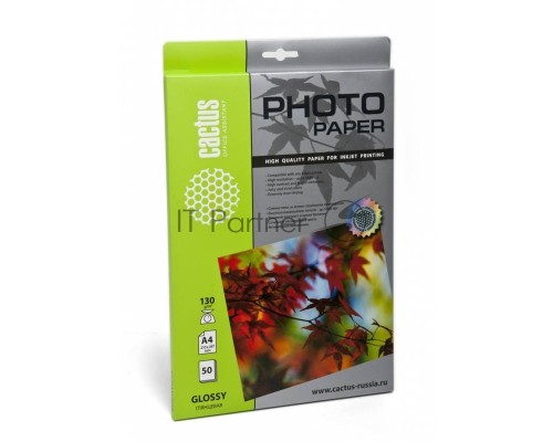 Фотобумага Cactus CS-GA413050 A4/130г/м2/50л. глянцевая для струйной печати