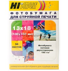 Фотобумага матовая двусторонняя (Hi-image paper) 13x18, 190 г/м, 50 л.