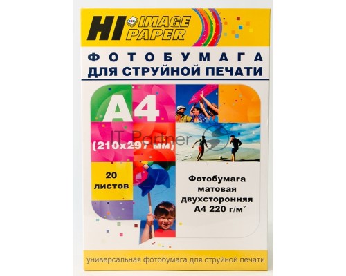Бумага Hi-Black A21171 Фотобумага матовая двусторонняя  (Hi-image paper) A4, 220 г/м, 20 л. (DMC-220-A4-20)     
