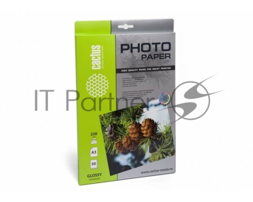 Фотобумага Cactus CS-GA323050 глянцевая А3 230 г/м2 50 листов
