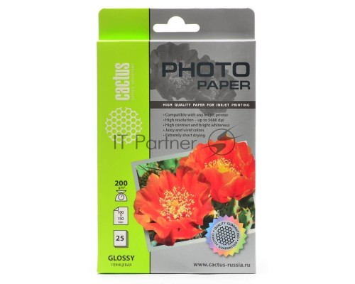 Фотобумага Cactus CS-GA620025 глянцевая A6 200 г/м2 25 листов
