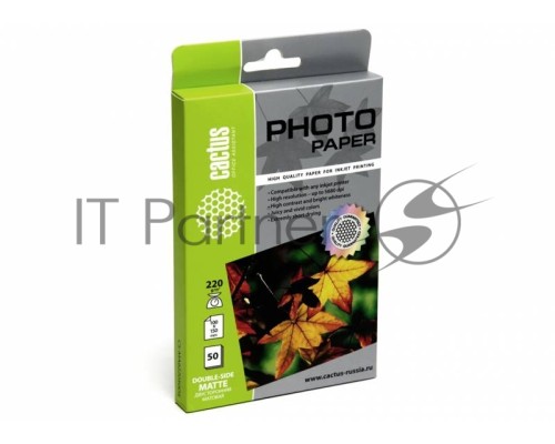 Фотобумага Cactus CS-MA622050DS матовая двусторонняя A6 220 г/м2 50 листов