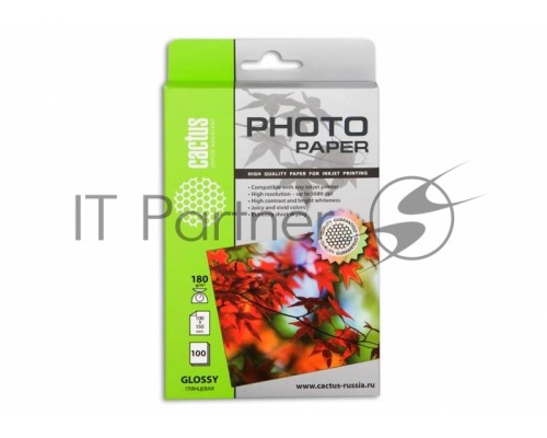 Фотобумага Cactus CS-GA6180100 A6/180г/м2/100л. глянцевая для струйной печати