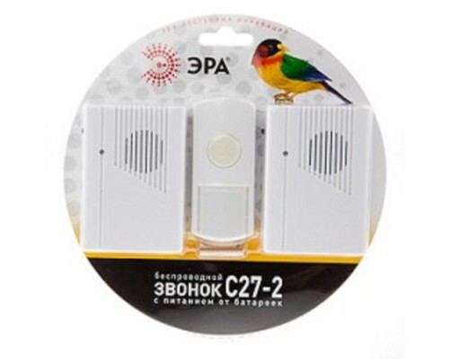 [Звонки] ЭРА Б0018969 Звонок беспроводной C27-2 {6 мелодий, 2 динамика, радиус 100 м}