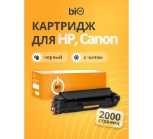 Bion BCR-CB435/CB436/CE285A Картридж для HP Pro 1102/1104/1106/1107/1108/1109/1102/1104/1106/1107/1108/1109/M1132/M1212NF/M1212MFP/1217NFW,Canon LBP6000/BP6018/MF3010 (2000  стр.),Черный, с чипом